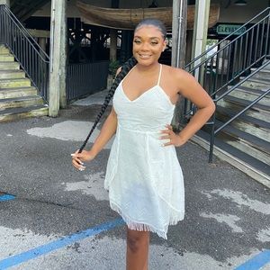 Cute White Fringe dress